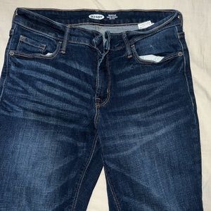 Old Navy dark blue jeans “rockstar super skinny mid rise”